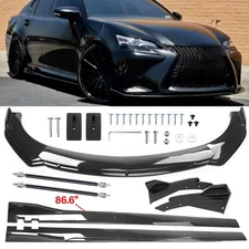 For Lexus GS350 Carbon Fiber Front Bumper Lip Spoiler 86.6" Side Skirt Kit