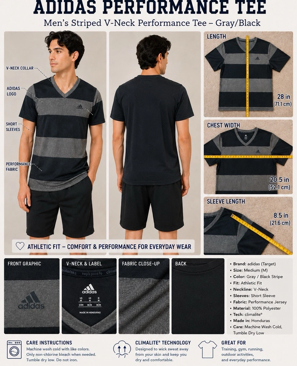 adidas Jersey Striped Activewear Tops for Men for Sale | Shop
