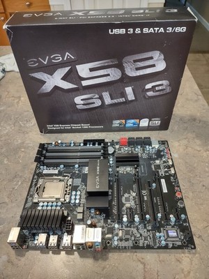 EVGA X58 SLI3 LGA1366 Motherboard + Intel i7-920 CPU Combo w/ Box & Accessories