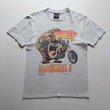 Vintage 90s Harley Davidson TAZ Looney Tunes T-Shirt Size Medium Single Stitch