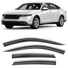 Shatterproof Taped-On Window Deflectors for Honda Accord 2023-2026 with Chrom...