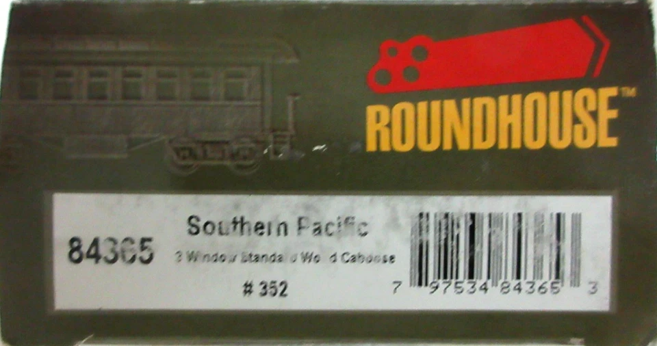 Roundhouse 84365 HO Scale Southern Pacific 3 Window Standard Wood Caboose #352 - Image 2 of 2