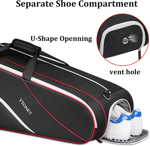 Tennis Bag 6 Rackets, Large Tennis Racket Bag for Men Women with Insulated Pocke - Foto 4 di 12