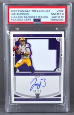 2020 Panini National Treasures Joe Burrow RC ROOKIE PATCH AUTO #58/99 PSA 8 #102