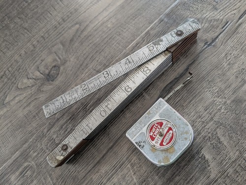 Vintage The LUFKIN RULE CO No. 1206 72" Foldable & Carlson White Chief 3210 10ft