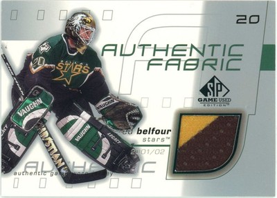 2001-02 SP Game Used Authentic Fabrics Ed Belfour 2-Color (B)