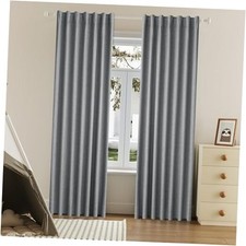 90 Inch Blackout Curtains Boho, Thermal Insulated 50"W x 90"L Pack of 2 Grey