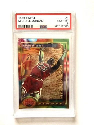 MICHAEL JORDAN 1993 TOPPS FINEST Basketball Card # 1 PSA 8 NM-MT Chicago Bulls
