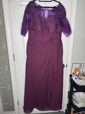FASHION DRESS NWT Mother Of The Bride/Groom Dress Aubergine Purple Sheer Lace