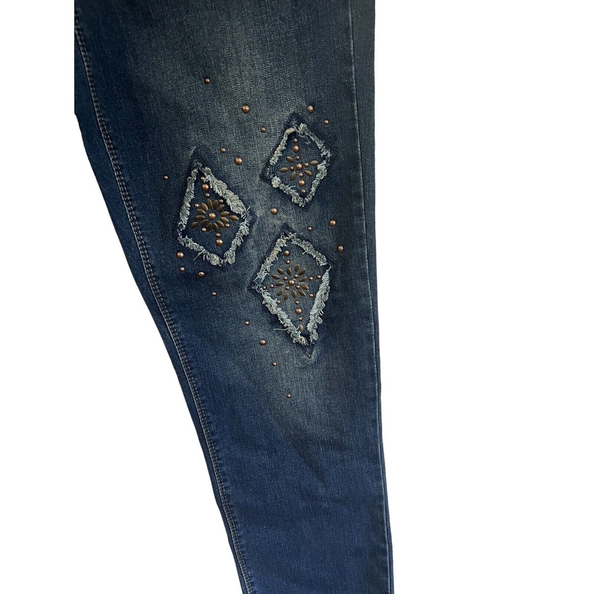  America Blues Vintage NWT Bestie Jeans Womens 6/28 Embroidered BOHO Stretch View 2