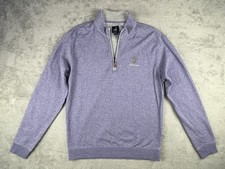Johnnie O Sully 1/4 Zip Pullover Mens M Purple Sweater Golf Performance Stretch