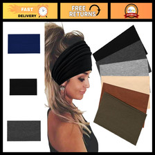6 Pack Extra Wide Stretch Headbands for Women - Boho Turban Hairband Set, Workou