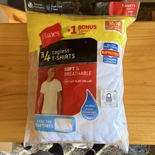 Hanes Men's Crew Neck Tagless Cotton T-Shirts 4 1 Pack White Size M Regular