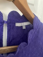 Oliver Bonas top scalloped high neck Purple lovely uk12