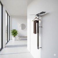 Design Wandgarderobe Ablage Haken Flur-Garderobe Kleiderhaken Metall-Garderobe