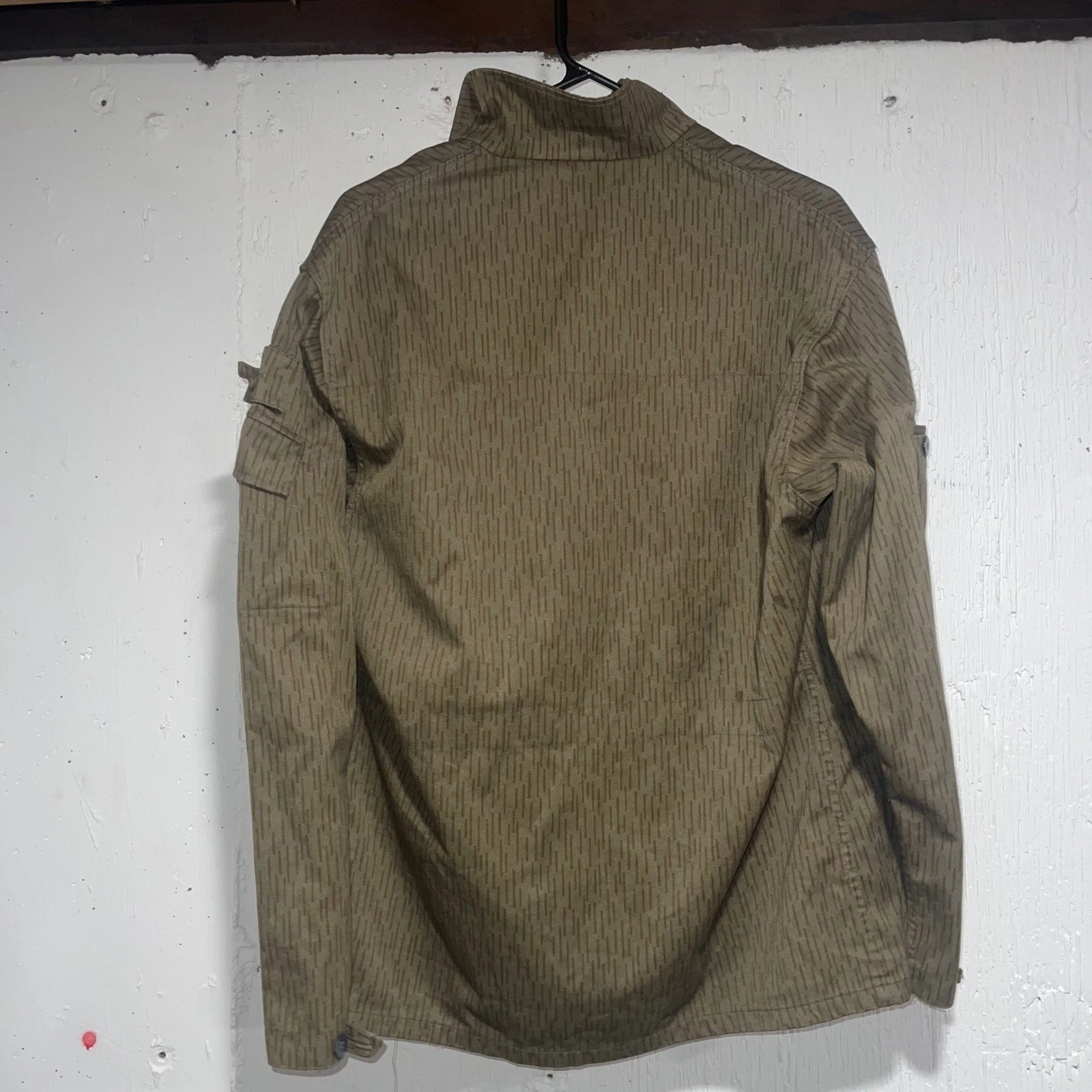 East German NVA Mens g 52 Brown Strichtarn Rain Camo Military Field Jacket - product detail image 3