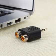 3.5mm Male Stereo Jack Socket To 2 For Plug Female Mono Audio Connector For