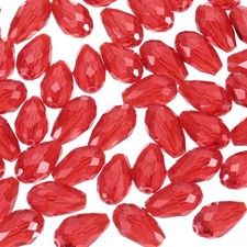 10mm Faceted Glass Beads, 50 Pcs Red Bicone Birthstone Bead