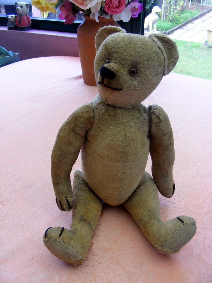 Harold ours Ancien Français très Agé remplis de paille hauteur 47 cm - Photo 2/4