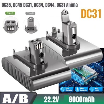 8000mAh Akku für Dyson DC45 DC44 Animal DC35 DC34 DC31 Type A / Type B Batterie