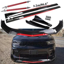 For Dodge Durango SRT R/T Front Bumper Lip Splitter+Spoiler Side Skirt Bod Kit