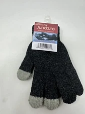 Juncture Black Tech Touch Knit Gloves Women's One Size NEW