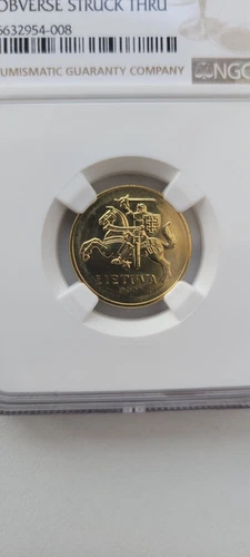 Lithuania 2009 20 cents mint error NGC MS64