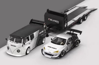 Trailer Set - VW T1 + Toyota GT86 - FALKEN - black / white