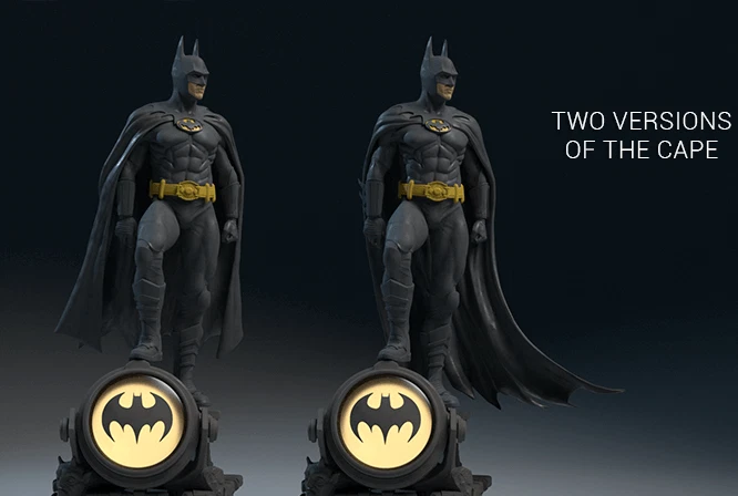 Batman 1989 Resin Model Kit Michael Keaton 1:8 Scale 3 Heads 2 Capes - Image 3 of 4