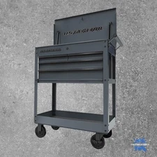 4 Drawer Roller Cart 30 In. Tool Cabinet Storage Chest Box Gray 580 Lb Capacity