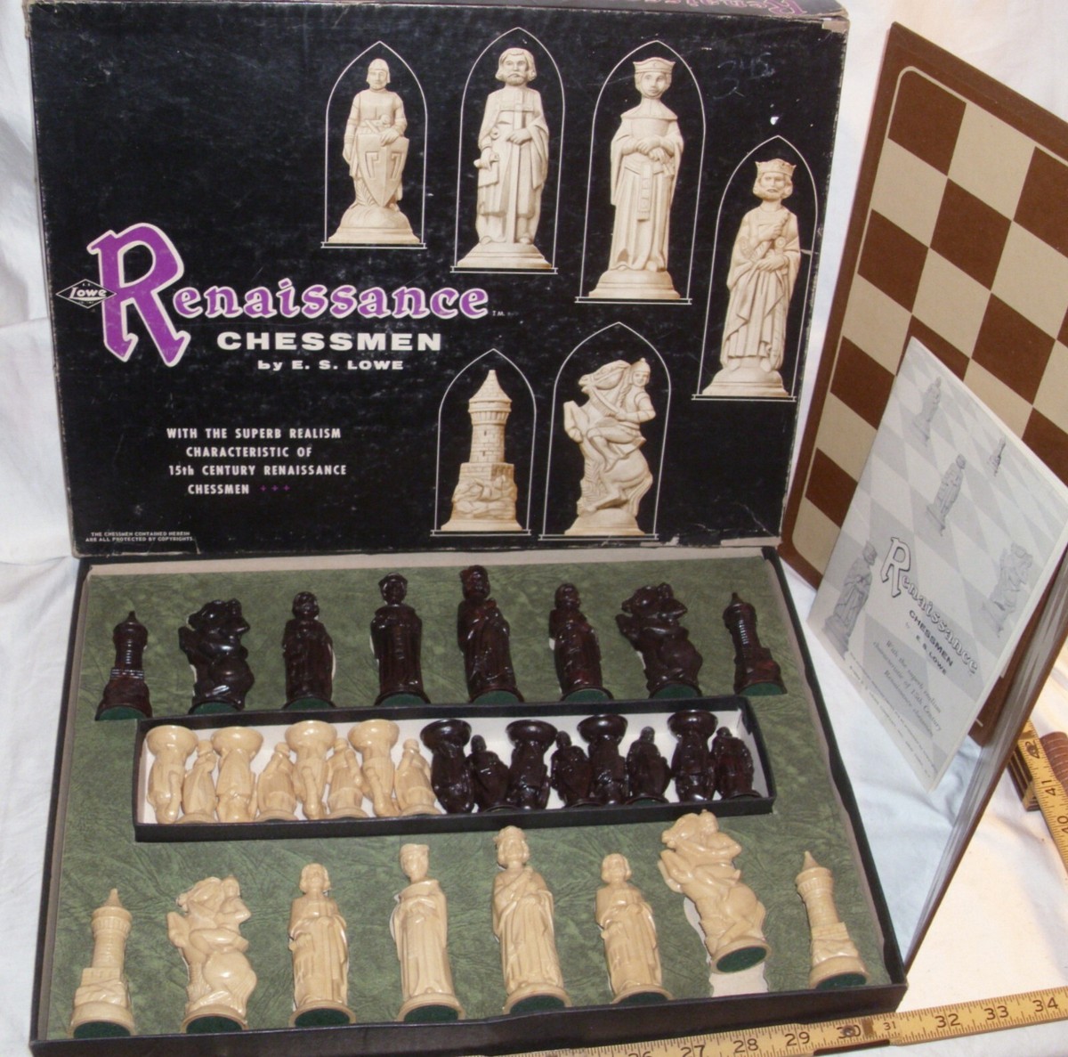LOWE RENAISSANCE CHESSMAN CHESS SET GAME BOXED COMPLETE | eBay
