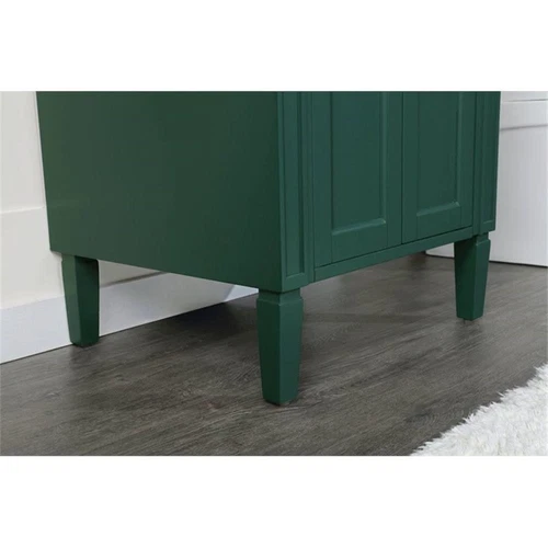 Elegant Decor Park Avenue 24" Metal MDF Marble Single Bathroom Vanity in Green - Picture 5 of 8