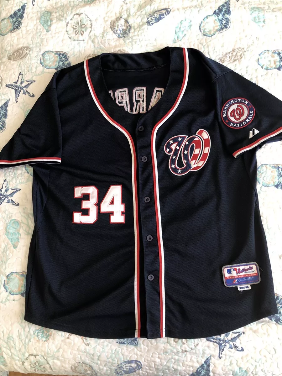 Bryce Harper Washington Nationals NAVY Majestic AUTHENTIC Jersey