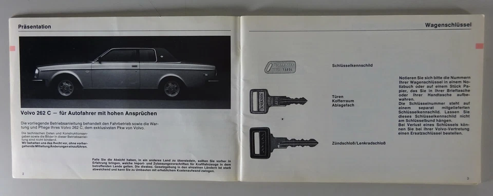 Mappa di Bordo + Istruzioni D'Uso / Manuale Volvo 262 C Bertone Coupé Stand 06/ - Immagine 3 di 4