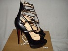 100% AUTH NEW WOMEN LOUBOUTIN SISTOERLESS 150 SHINY BLACK CALF PUMP/HEEL US 11 — photo 6