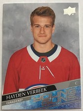 2020-21 HAYDEN VERBEEK UD EXTENDED SERIES YOUNG GUNS ROOKIE RC #714 CANADIENS