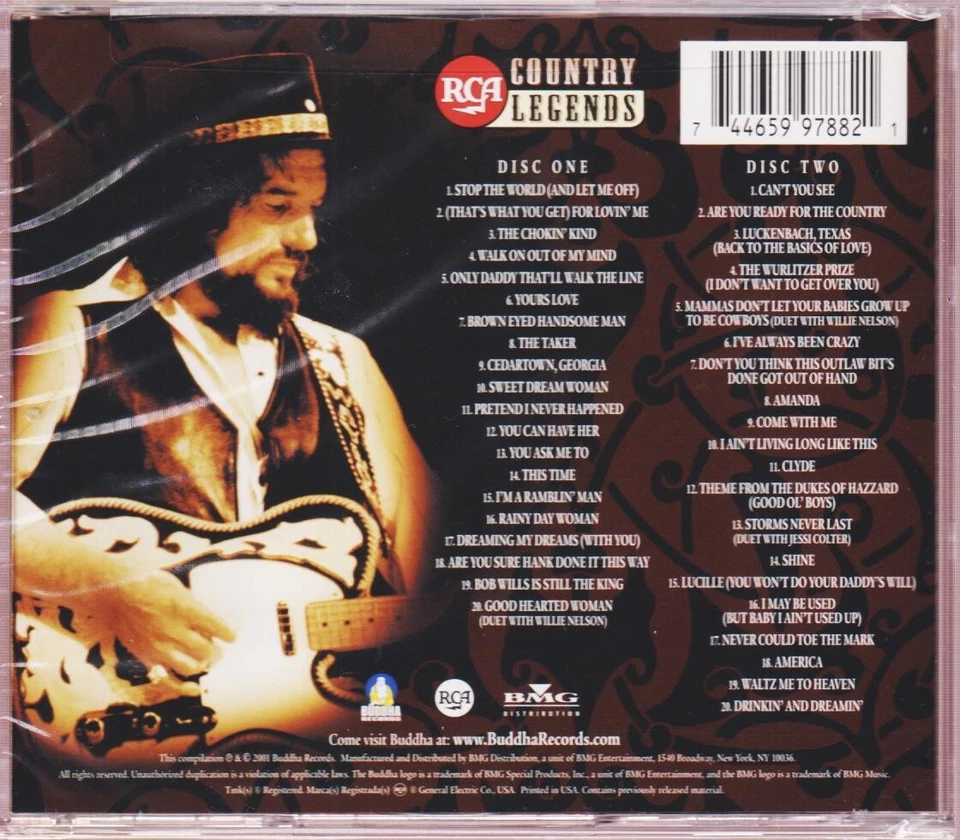 Waylon Jennings: RCA Country Legends (2001 Buddha) *New/Sealed CD* - Image 2 of 2