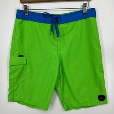 O'Neill Swim Trunks Men's 30 Green Blue Drawstring Pocket Beach Pool Board Short