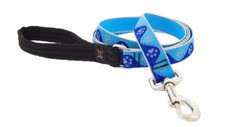 Lupine Reflective Dog Leash 4-Foot by 1" Wide Blue Paws