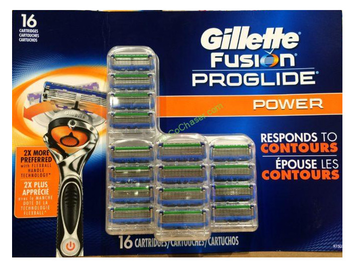 Gillette Fusion Proglide Power Razor Blades, 16 Cartridges (