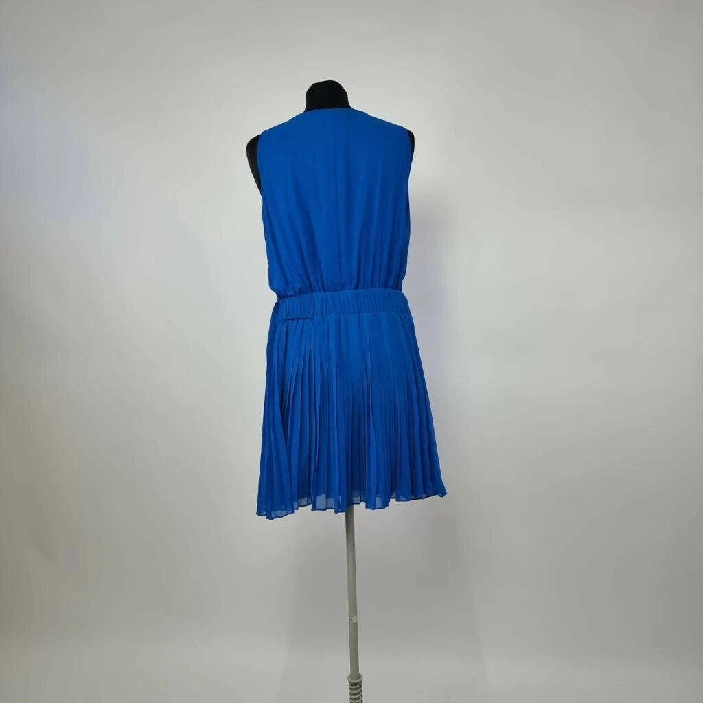 Bright blue pleated skirt dress cheap