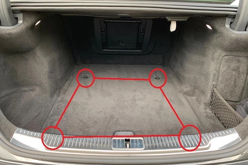 Red de carga de malla estilo piso maletero trasero para MERCEDES-BENZ CLASE S 2021-2025 Foto 3 de 4