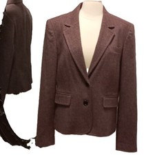 Club Monaco Blazer Size 12 runs small Jacket Wool Blend 2 Button close Womens