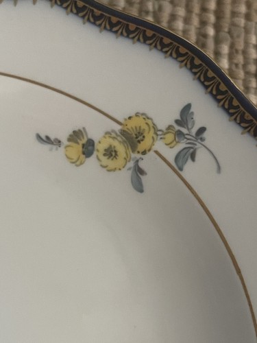 A Kante by MEISSEN c1924 Plate Cobalt Floral 7” Crossed Swords Antique #2 Of 3 - Picture 5 of 10