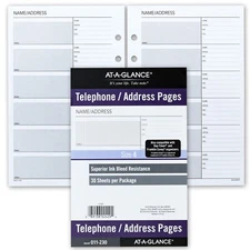 At-A-Glance 011-230 Telephone Address Refill Pages for Size 4 Planners