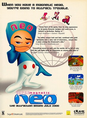 Super Magnetic Neo Sega Dreamcast Game Promo Ad Wall Art Print