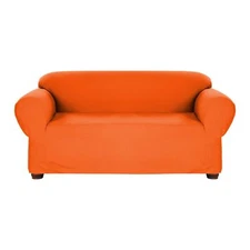 ORANGE JERSEY LOVESEAT STRETCH SLIPCOVER COUCH COVER LOVE SEAT COVER, KASHI HOME