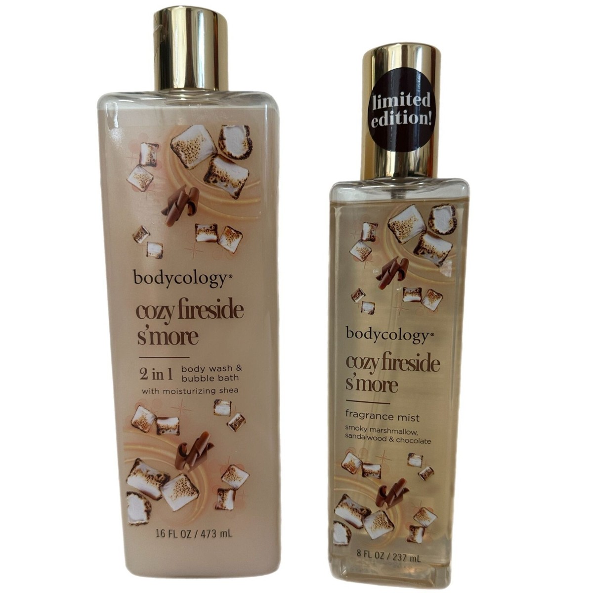 Bodycology Cozy Fireside S'more Fragrance Mist & 2 in 1 Body Wash