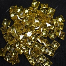 21 Pcs Natural Yellow Sapphire CERTIFIED Square Shape Loose Gemstone 5x5 MM Lot