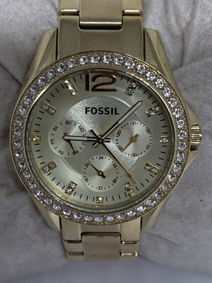 Fossil Es3203 Women's Stainless Steel Analog Champagne Dial Wrist